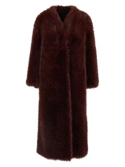 B&b Couture Biscuit Fur Bordeaux In Brown