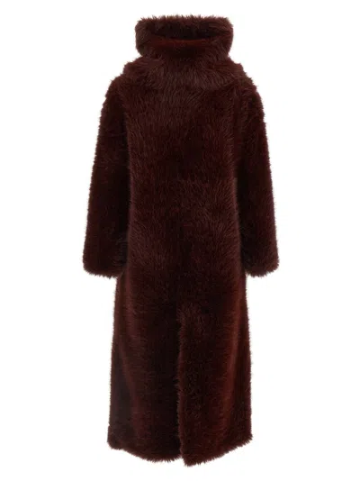 B&b Couture Biscuit Fur Bordeaux In Brown