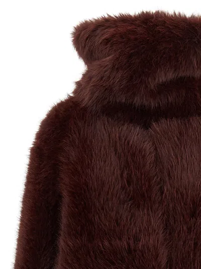 B&b Couture Biscuit Fur Bordeaux In Brown