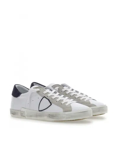 Philippe Model Prsx Low Man Blanc/bleu Sneakers