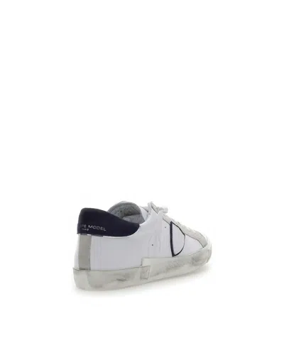 Philippe Model Prsx Low Man Blanc/bleu Sneakers