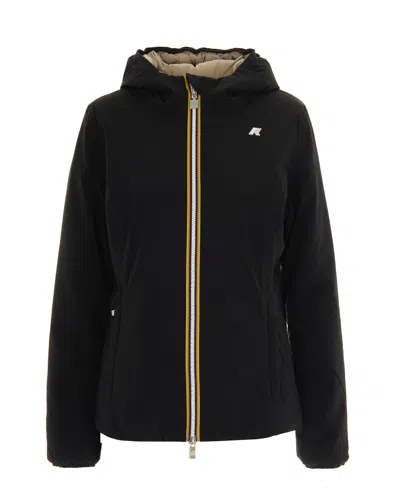 K-way Reversible Slim Fit Jacket With Waterproof And Windproof Sides In Black