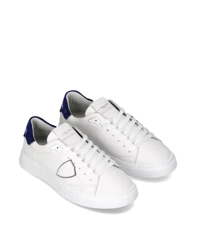 Philippe Model Temple Low Man Blanc/bleu Sneakers In White