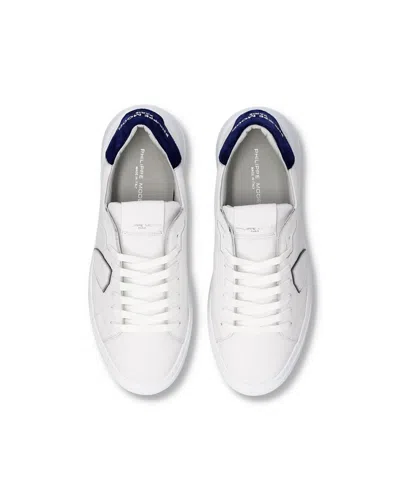 Philippe Model Temple Low Man Blanc/bleu Sneakers In White
