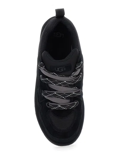Ugg Lo Lowmel Suede Lace Up Trainers In Black