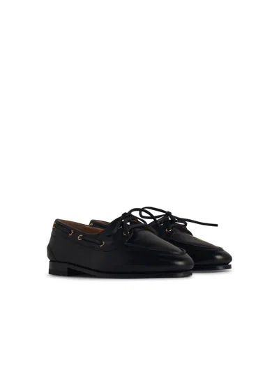 Bally 'pathy' Black Lear Loafers