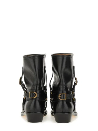 Isabel Marant 40mm Buckle-strap Leather Biker Boots In Multi