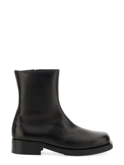 Our Legacy Ankle Boots With Smooth Leather Finish And Side Zipper In Black