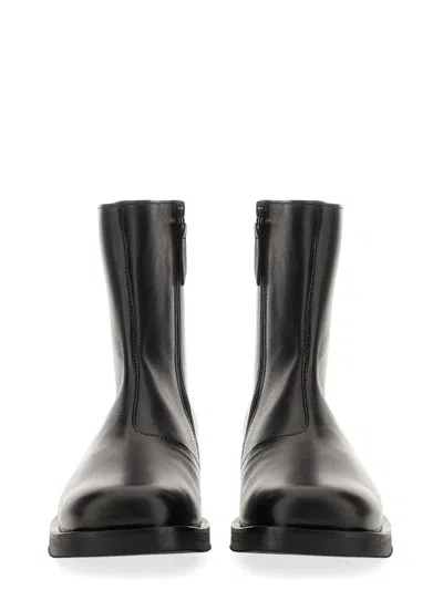 Our Legacy Ankle Boots With Smooth Leather Finish And Side Zipper In Black