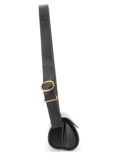 Jil Sander Women Black Leather Small Cannolo Shoulder Bag In Black
