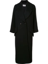 SONG FOR THE MUTE LONG DOUBLE BREASTED COAT,FW16WCT005SOFTBLK11759785