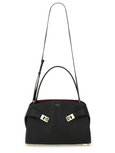 Ferragamo 'hug Soft M' Shoulder Bag In Black