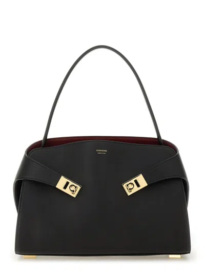 Ferragamo 'hug Soft M' Shoulder Bag In Black