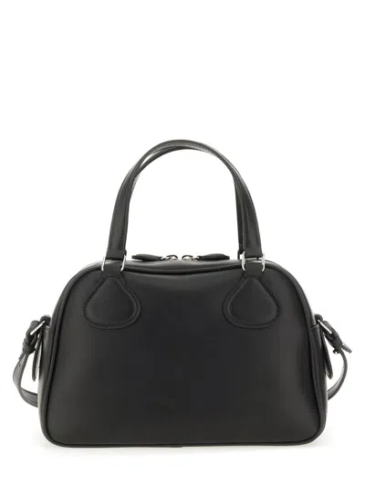Courrèges Structured Black Bowling Bag With Versatile Carrying Options