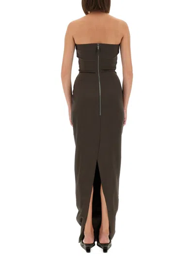 Rick Owens Strapless Floor-length Dress Side Slit In Black