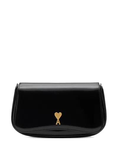 Ami Alexandre Mattiussi Leather Shoulder Bag In Black