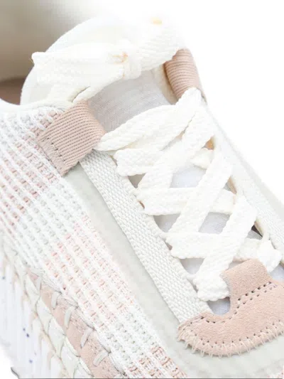 Chloé Nama Mesh Platform Sneakers In Sand