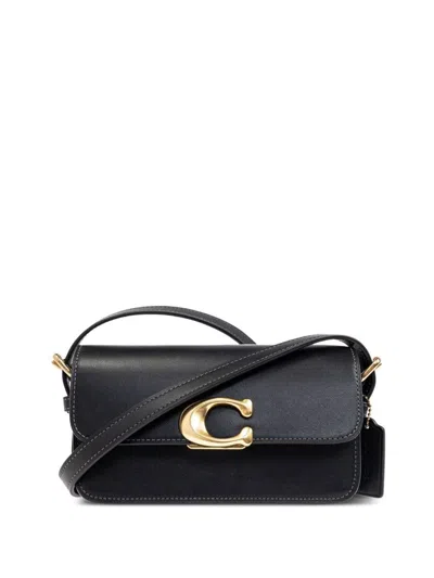 Coach Logo-plaque Shoulder Bag In Black
