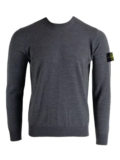 Stone Island Certified Virgin Wool Sweater In Gray