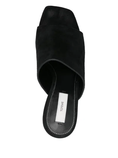 Totême Black Open Toe Heels In Black