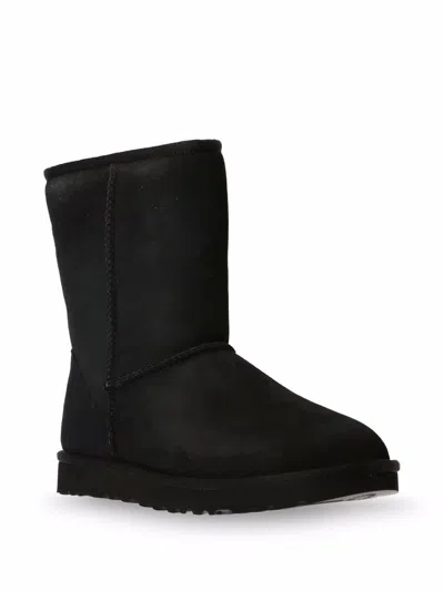 Ugg Logo Patch Mid-tube Boots In Black