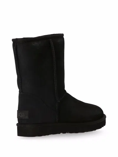 Ugg Logo Patch Mid-tube Boots In Black