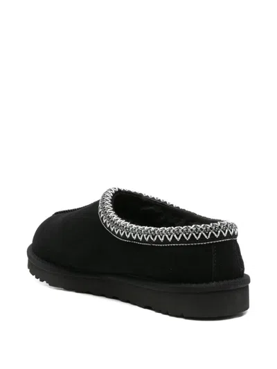 Ugg Mens Black Tasman Ii Shearling-lined Suede Slippers Eur 41 / 7 Uk In Black