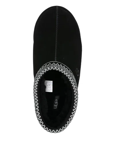 Ugg Mens Black Tasman Ii Shearling-lined Suede Slippers Eur 41 / 7 Uk In Black