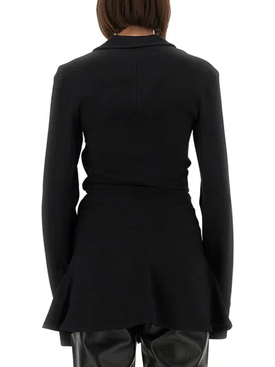 Attico Black Scoop-neck Mini Dress In Black