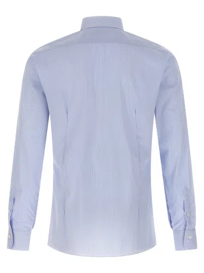 Barba Napoli Barba Slim Fit Striped Cotton Poplin Shirt In Blue