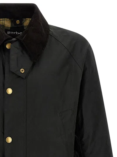 Barbour Casual Jacket With Long Sleeves And Collared Design In Green