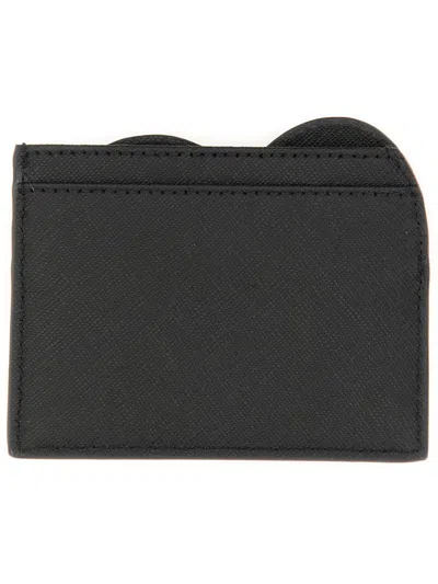 Vivienne Westwood Heart Card Holder Small Leather Goods Black In Gray