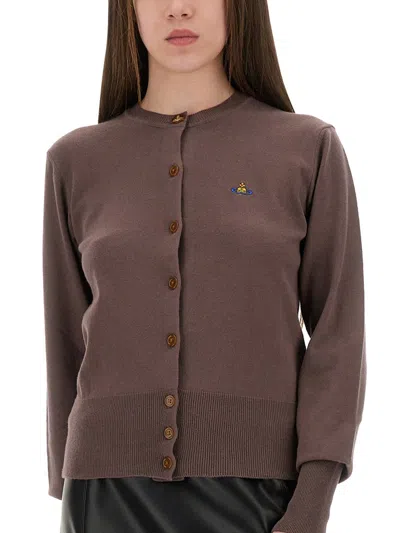 Vivienne Westwood Long-sleeved Knitted Cardigan In Multi