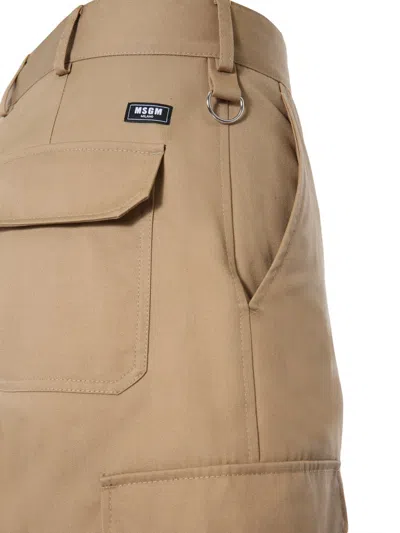 Msgm Cargo Bermuda In Nude
