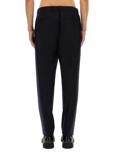 Giorgio Armani Trousers Featuring Elastic Waistband And Pockets In Blue