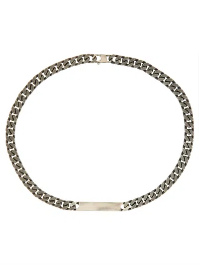 Mm6 Maison Margiela Mm6 By Maison Margiela Interlocking Brass Chain Necklace With Polished Finish In Silver