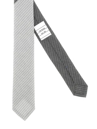 Thom Browne Diagonal Stripes Two-tone Silk Tie