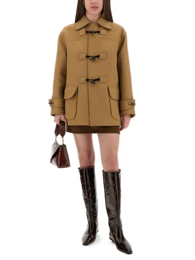 Moschino Corduroy Skirt With Pockets And Belt Loops In Brown