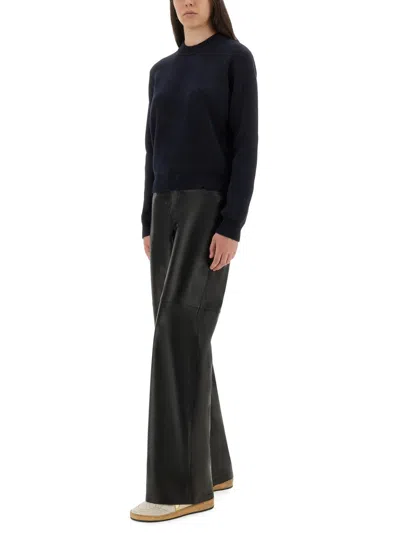 Golden Goose Cotton Jersey Crew Neck Long Sleeves In Blue