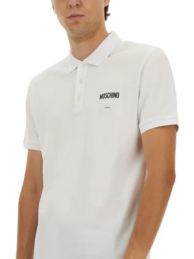 Moschino Polo Collar Short Sleeves T-shirt In White