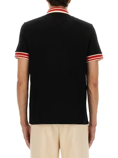 Valentino Vlogo Signature Cotton Polo Shirt In Black