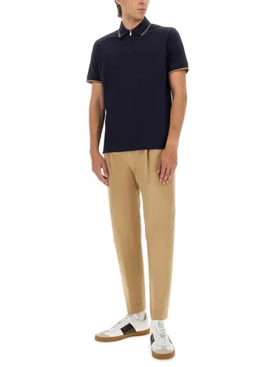 Paul Smith Cotton Signature Stripe Polo Shirt In Black