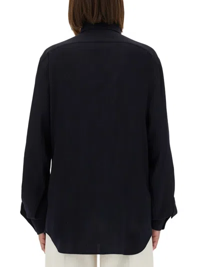 Moschino Relaxed Fit Black Cotton Shirt In Black
