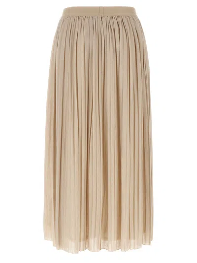 Weekend Max Mara Elastic-waistband Pleated Maxi Skirt In Neutral