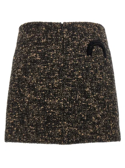 Blazé Milano Coci Wool-blend Tweed Miniskirt In Black