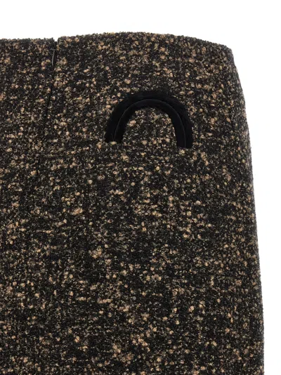 Blazé Milano Coci Wool-blend Tweed Miniskirt In Black