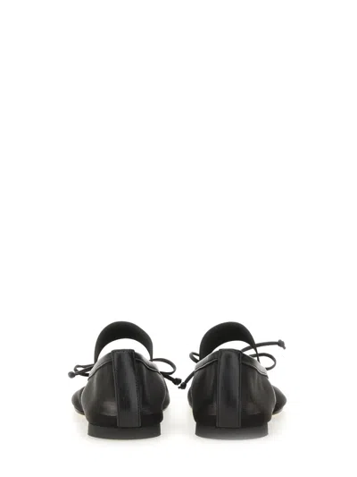 Mm6 Maison Margiela Mesh Anatomic Numeric Ballerina Flats In Black
