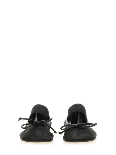 Mm6 Maison Margiela Mesh Anatomic Numeric Ballerina Flats In Black