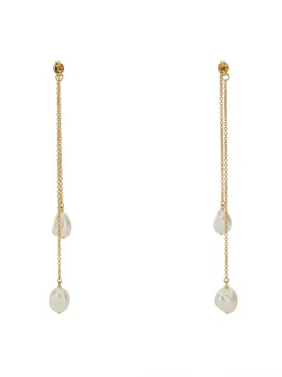 Golden Goose Dangling Earrings With Pearls