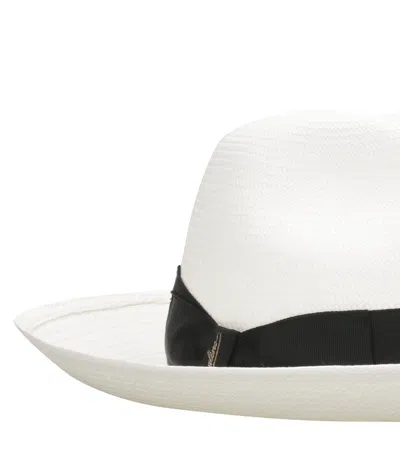 Borsalino Claudette Straw Panama Hat In White